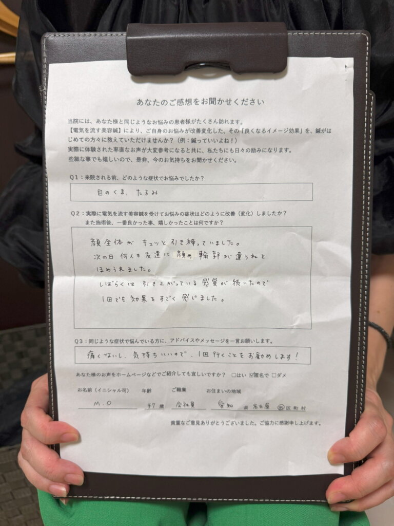 目のくま、たるみ